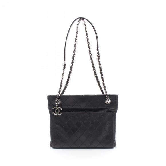 CHANEL Black Leather Shoulder Bag - Picture 1 of 8